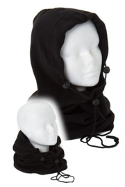 Losse Col fleece zwart (turtle neck)