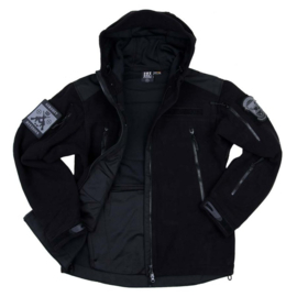 Heavy duty fleece vest with hoodie