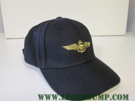 Baseball cap Navy Pilot zwart goud