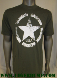 T-shirt groen Army ster vintage