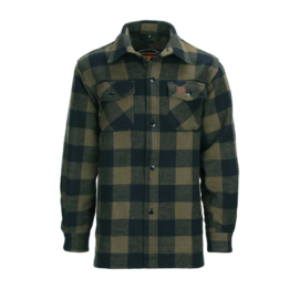 Houthakkers hemd dik zwart / olive