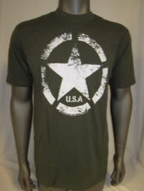 T-shirt groen Army ster vintage