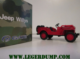 Jeep Willys, kleur rood.