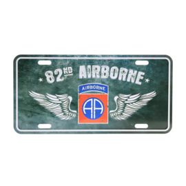 Nummerplaat 82nd Airborne