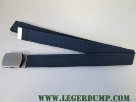 Tropenkoppel donkerblauw met mat chrome gesp