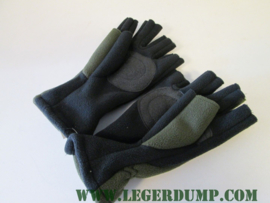 Outdoor fleece gloves polsmof groen zwart
