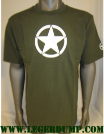 T-shirt groen met kleine witte  ster