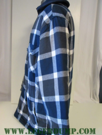 Thermo overhemd blauw/zwart met fleece voering