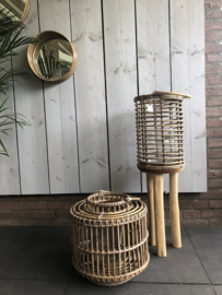 Rotan windlicht- groot 25x39