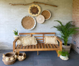 Wanddecoratie rond- naturel