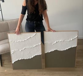 Wanddecoratie 3D | 2 luik strand