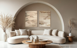 Wanddecoratie 3D | 2 luik Clay - bruin
