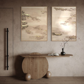 Wanddecoratie 3D | 2 luik Clay - bruin