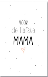 Mini kaart 'voor de liefste mama'