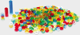Transparante gekleurde dopjes (tellers) 500 stuks