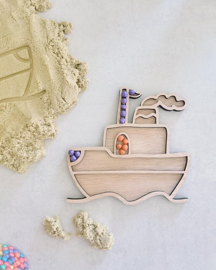 Houten vulvorm de stoomboot