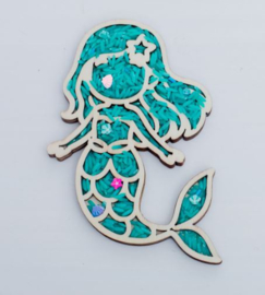 Houten vulvorm zeemeermin