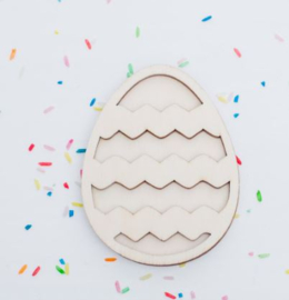 Houten vulvorm paasei streep