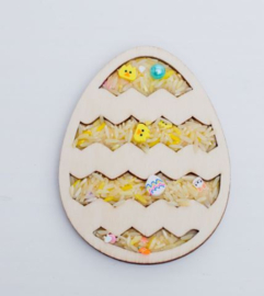 Houten vulvorm paasei streep