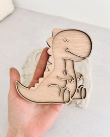 Houten vulvorm cute t-rex