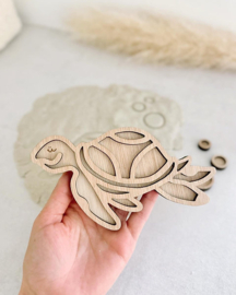 Houten vulvorm zeeschildpad