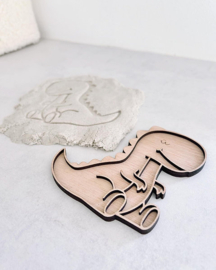 Houten vulvorm cute t-rex