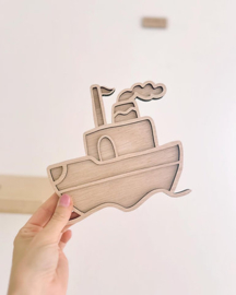 Houten vulvorm de stoomboot