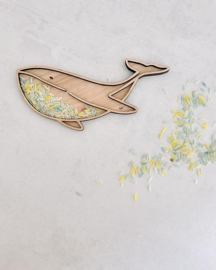 Houten tray walvis