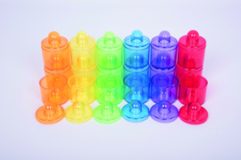 Transparante kleurrijke potten (18 stuks)