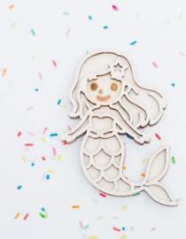 Houten vulvorm zeemeermin