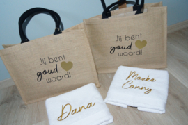 Jute shopper maxi | Goud waard