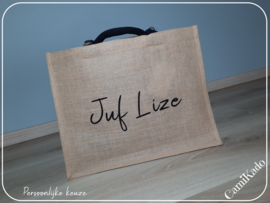 Jute shopper  maxi met opdruk