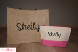 Jute shopper maxi | Naamopdruk