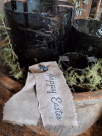 Decoratie lint bruin leren lusje