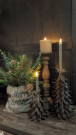 Kandelaren kerstboom roest Set van 2