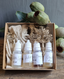 Giftbox proefsetje wasparfums incl linnen opbergzakje