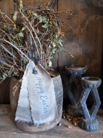 Decoratie lint bruin leren lusje