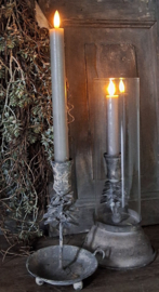 DENNENAPPEL KANDELAAR MET GLAS