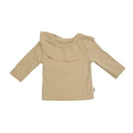 Ruffle kraag top | Zand