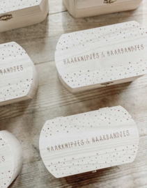 Houten bewaardoos | Haarbandjes & haarknipjes