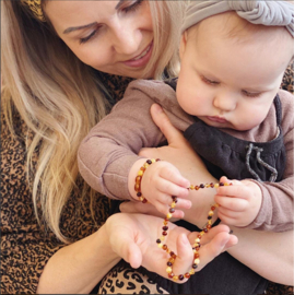 Amberkleurige baby armband/enkelband | Mix