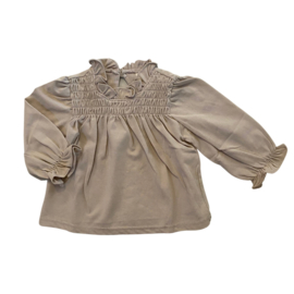 Top ruffle kraag | Beige