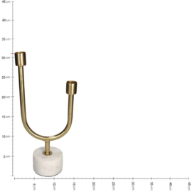 Kandelaar Goud dubbel 14x8x31cm