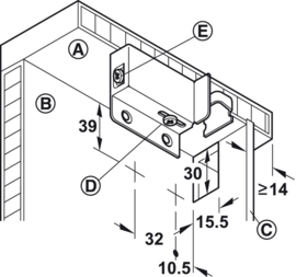 Kastophanger, om te schroeven (set van 2)