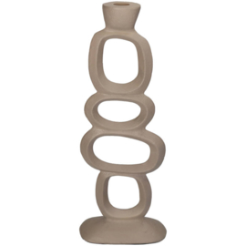 Kandelaar Organisch Beige 15x7x37cm