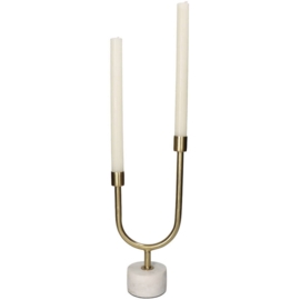Kandelaar Goud dubbel 14x8x31cm