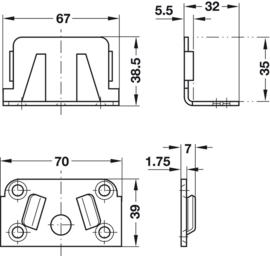 Bedverbinder (bed met middenbalk)