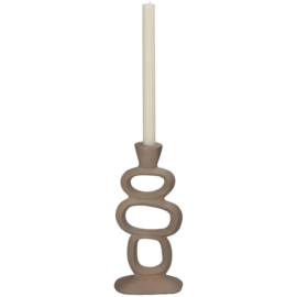 Kandelaar Organisch Beige 15x7x31cm