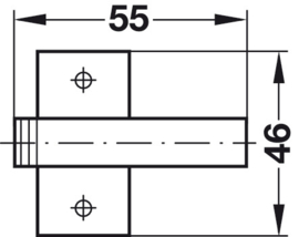 Kruisadapterplaat voor deurdemper Blumotion
