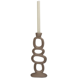 Kandelaar Organisch Beige 15x7x37cm